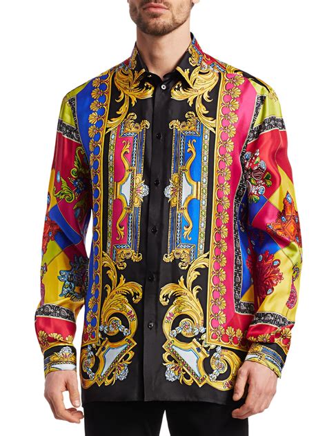 men versace silk shirts poshmark|Versace collection men shirt sale.